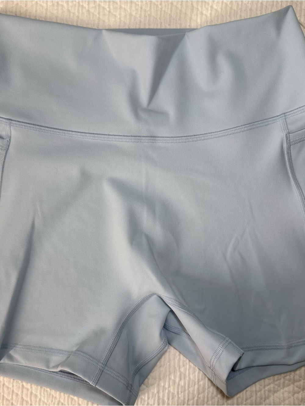 NWT- LSKD Fusion Ultra High Rise 4” X-Short Tight with Pockets - Sky Blue